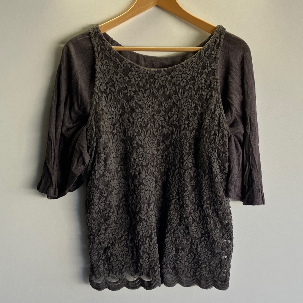 AKEMI + KIN Elegant Black Lace Women's Top